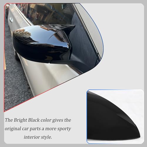 Image of Side Mirror Cover,for Nissan sentra 2013-2019, Bright Black Side Rear Mirror Covers Body Kit Accessories for Cars(Without Turn Signal Cutout)