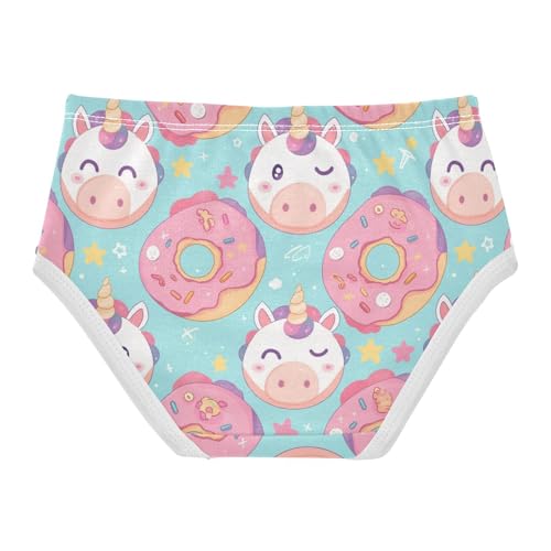 Wusikd Cute Unicorn Face Girls' Underwear Cotton Donut Stars Girls Briefs Soft Toddler Underwear 2T2