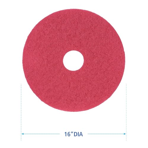 Boardwalk Buffing Floor Pads, 16" Diameter, Red, 5/Carton by Boardwalk - Image 2