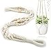xiaoxiaozhijia Makramee Blumenampel,Hängetopf für Pflanzen,Hängeampel Innen mit Haken für Wohnzimmer,Außen,Balkon,Fenster,Balkone Wanddekoration (Beige-Perlen)