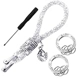 VIELFÄLTIGES ZUBEHÖR: Sie erhalten ein Schlüsselanhänger-Armbandset, bestehend aus Schlüsselanhänger*1, Schlüsselanhängerring*1, Schlüsselanhänger großer Ring*2, kleiner Schlüsselanhängerring*6, Montageschraubendreher*1, das Gesamtgewicht beträgt ca. für 56 Gramm