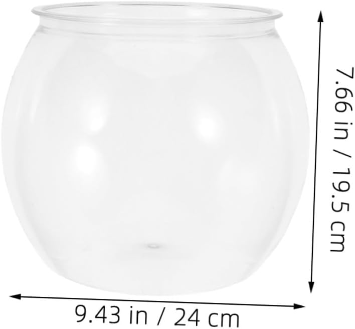 KALLORY Betta Fish Bowl Aquarium with Shatterproof Plastic Large Desktop Hydroponic Fish Tank for Office and Home Micro Landscape