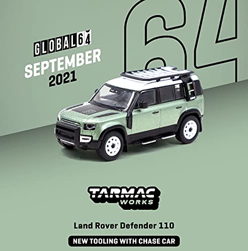 Tarmac T64G-020-GR Land Rover Defender 110 grün metallic Maßstab 1:64 Modellauto