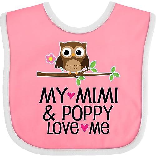 inktastic Mimi and Poppy Love Me Grandchild Owl Baby Bib
