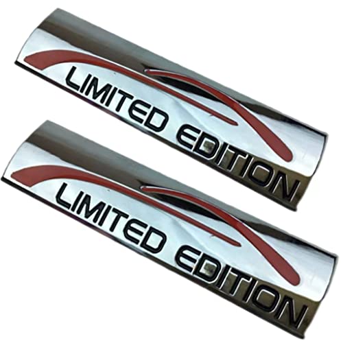 Image of 2X Chrome Metal Limited Edition Logo Car Emblem Premium 3D Sport Turbo Badge Auto Rear Trunk Sticker Side Fender Decal (Silver)