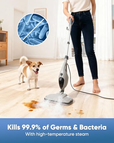 CYK Steam Mops for Floor Cleaning, 12 in 1 Handheld Steam Cleaner for Home, Floor Steamer for Hardwood Floors and Tile(Grey-grey) - Thumbnail 2