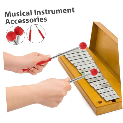 Par de baquetas ligeras para percusión rojo miniatura 3