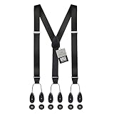 HOLD'EM Tuxedo Suspenders Formal Black 100% Silk Made in USA Button Suspenders for Men Wedding Tux Suspenders for Men- Black