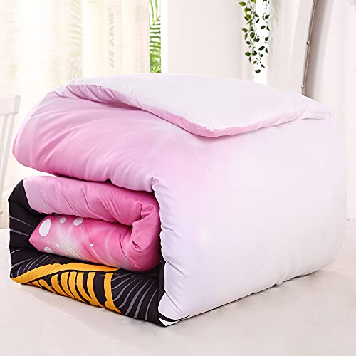 Oecpkd African American Black Girl Comforter Set For Gilrs Kids 3 Piece Pink African American Girl Comforter Sets With 1 Comforter 2 Pillowcases Christmas Bedding Set(Queen, African Girl3) #TOP4