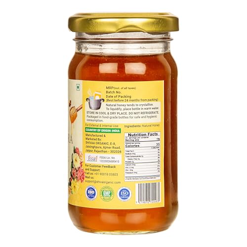 Image of Shiva Organic Raw Multi Flora Honey 250g | 100% Pure NMR Tested | Raw and Unprocessed