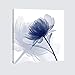 Wieco Art Blue Flickering Flower Canvas Prints Wall Art Perfect Floral Pictures Paintings Ready to Hang for Living Room Bathroom Home Decorations Large Modern Gallery Wrapped Grace Abstract Artwork