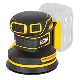 JCB Professional Akku-Exzenterschleifer 18V Bürstenlos 125 mm | inkl. 4 Schleifgittern 40/80/120/180 | Staubfangbeutel und Saugeradapter | gekapselte Elektronik | JCB-18POS-125