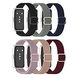 BabyValley Compatible with Huawei Band 10 9 8 Strap, Soft Breathable Adjustable Elastic Sport Strap Replacement Nylon Watch Wristband for Huawei Band 10 9 8 Smartwatch Accessories (6colors)
