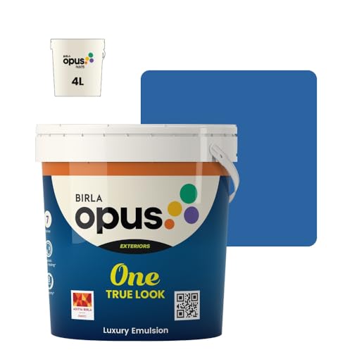 Image of Birla Opus One True Look Luxury Emulsion Paint (4L, Snowed In, Soft Sheen Finish) | Anti-Fading, UV & Algae Protection, Strong Film Intergrity | For Exterior Walls of Home, Office