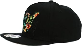 Aloha Hawaii Hat Hawaiian Flower Embroidered Snapback Flat Bill Baseball Cap