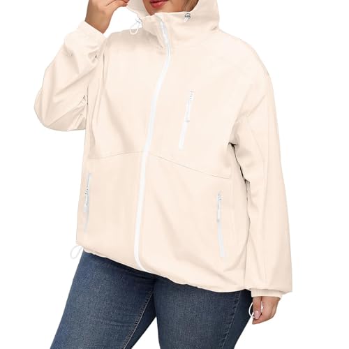Chaqueta de lluvia para mujer cortavientos ligera con ajuste ajustado 7
