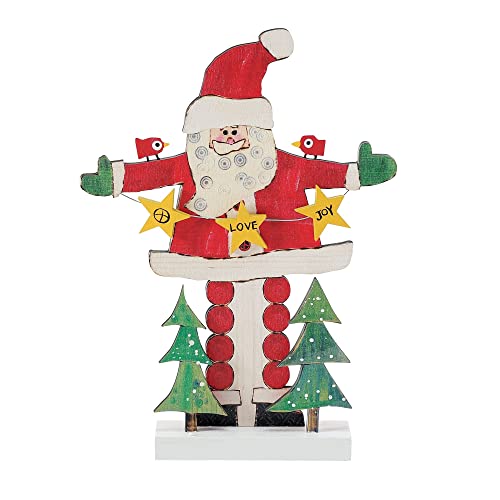 Enesco Izzy and Oliver Painted Peace by Stephanie Burgess Santa Love Joy Table Decor, 9.8 Inch, Multicolor
