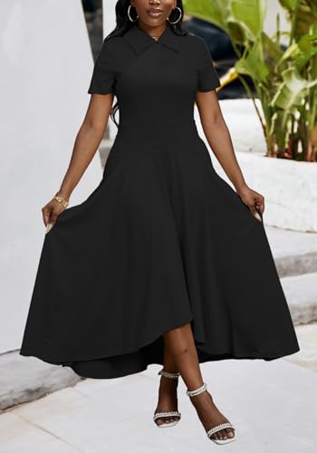 Image of Women Elegant Empire Waist Dress Trendy Short Sleeve A Line Dresses Flowy Church Cocktail Party Dress