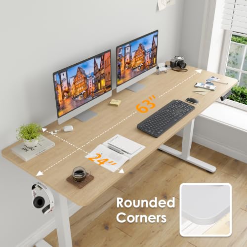 Image of STARY Electric Standing Desk Adjustable Height Sit Stand Home Office Desk with Splice Board