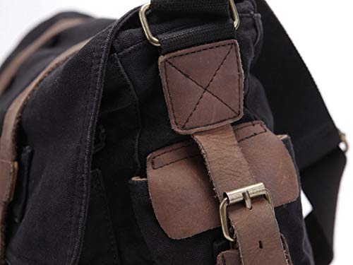 Berchirly Women Canvas Leather Messenger Crossbody Bag Men Shoulder Bags Fits 13.3" Laptop
