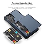 Nvollnoe for Samsung S25 Ultra Case with Card Holder Dual Layer Heavy Duty Protective Case Hidden Card Slot Slim Wallet Case for Samsung S25 Ultra 6.9''(Blue) - Image 2