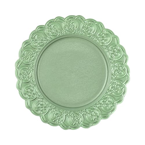Set de 100 Platos Base Redondos 13 Pulgadas Verde