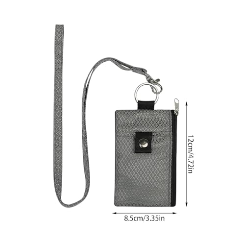 Rfid Wallet for Men Women,Water Resistant Small Lanyard Wallet Keychain with Id Window and Zipper,Detachable Lightweight Durable Card Holder Wallet for Travel Sports Outdoor Coins Badge2