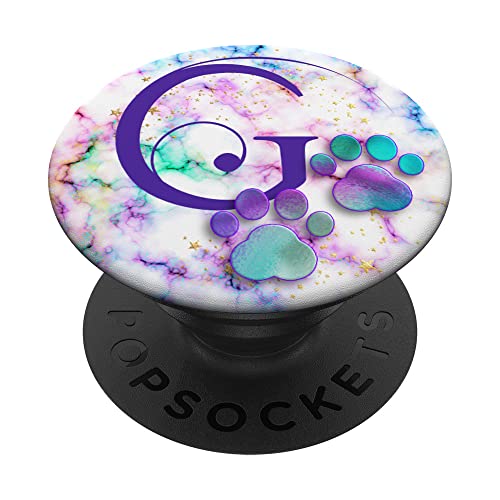 Viola Lettera G Cat Dog Acquerello Zampa Stampe