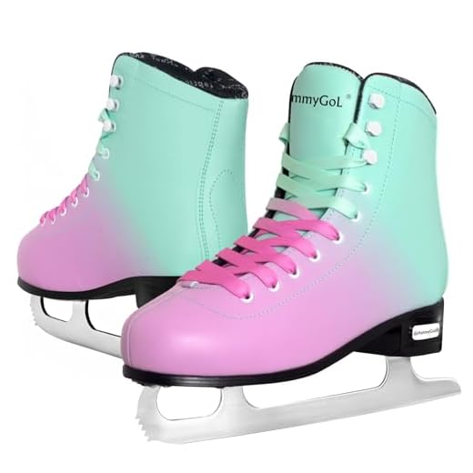 MammyGol Womens/Misses/Girls Lace up Light Support Ice Figure Skates Women Size 6 7 8 9 10 11 12