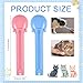 XIHIRCD 2pcs Cat Strip Squeeze Spoon, Multifunctional Cat Strip Feeder Cat Food Dispenser Lickable Cat Snack Squeeze Spoon Sliding Cat Strip Spoon for Wet Food Liquid Puree (Blue, Pink)