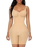 FeelinGirl Shapewear Bodysuit for Women Tummy Control Shaper Seamless Butt Lifter Thigh Slimmer Body Shaper Clay M/L