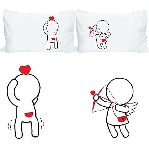 BoldLoft You're The One Couple Pillowcases - Love Gifts for Couples Fiance Gifts for Him Boyfriend Gifts Cotton Anniversary Wedding Engagement Valentine's Day Dating Gifts His and Hers Pillow Covers Cover
