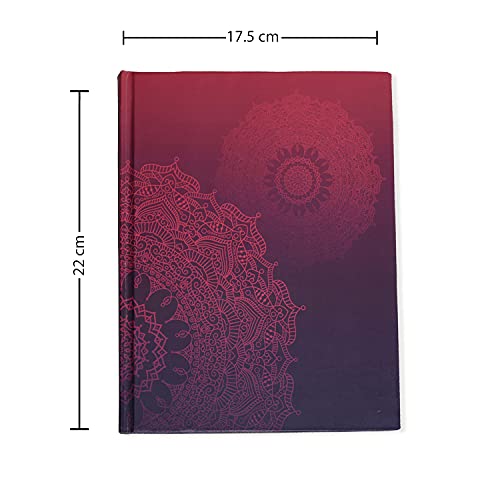 Image of PAPBOO Mandala Hardbound, Hardcover Notebook Diary, (22 X 17.5 cm, 80 GSM, 140 Single Ruled Pages) Journal, Gift