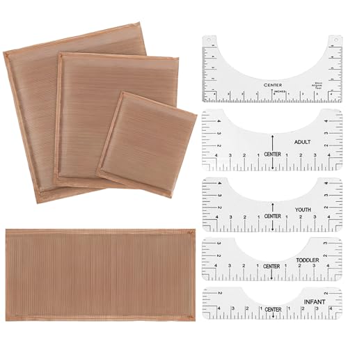 SHINFARE Heat Press Pillows and Pads Kit 9-Pack with Multi-Size Pressing Pillow & Shirt Ruler Essential Heat Press Accessories for DIY & Professional Use