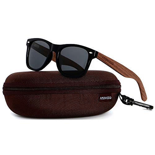 ANDWOOD Wood Sunglasses Polarized for Men Women Uv Protection Wooden Bamboo Frame Mirrored Sun Glasses4
