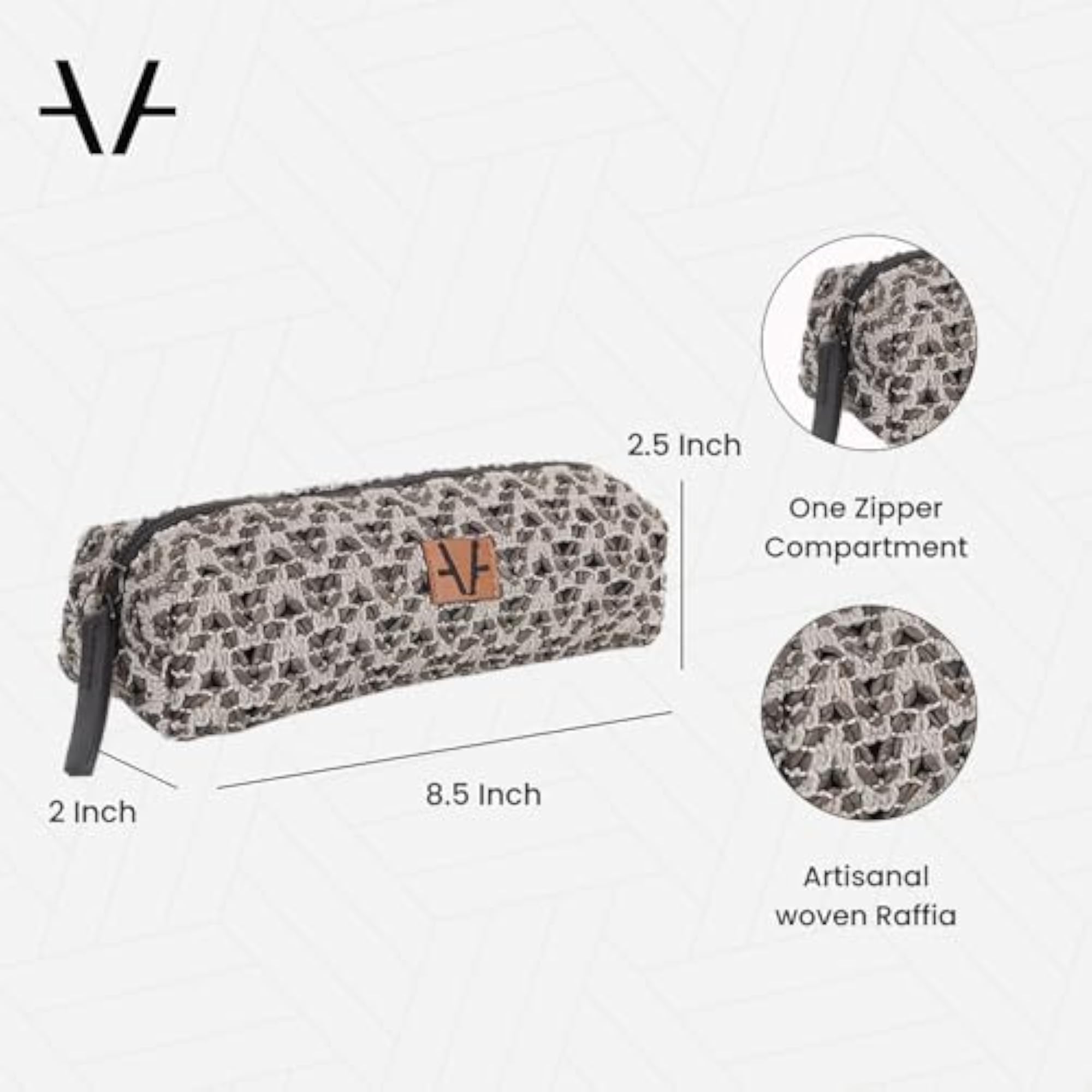 Slate Shadow Vegan Makeup Pouch for Cosmetics