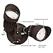 LEONLITE Dusk to Dawn LED Security Lights, Adjustable Dual-Head Flood Light Outdoor with Photocell, 20W(150W Equiv.), Wet Location, ETL Listed, 3000K Warm White, Aluminum Housing, Bronze