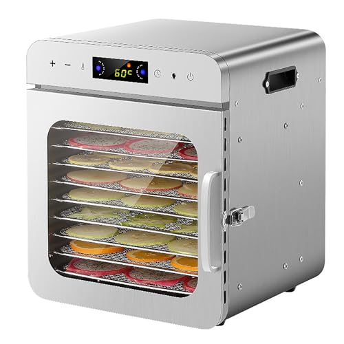 ERICAT Déshydrateur Alimentaire À 10 Plateaux, Séchoir Alimentaire Multifonctionnel, Contrôle De La Température De 30 À 90 ℃ Et Synchronisation Intelligente 24 Heures sur 24, pour La Viande