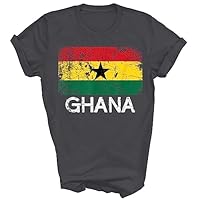 Ghanaian Flag Vintage Made in Ghana Gift Unisex Shirt Women Men T-Shirt (Dark Heather;3XL)