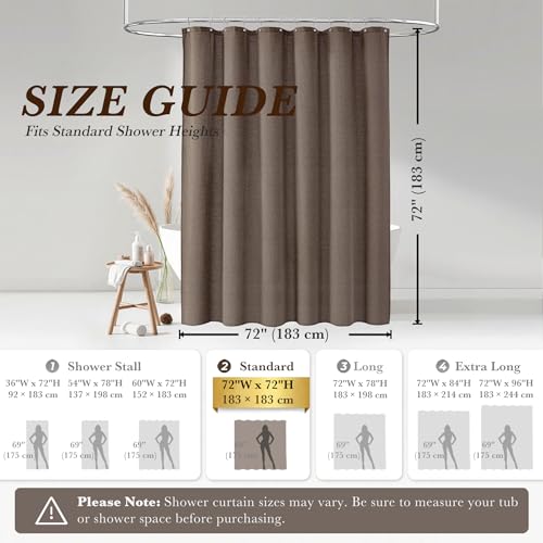 Seasonwood Taupe Linen Shower Curtain Farmhouse Bathroom Decor 72x72 Inches by Seasonwood - Used condition - Image 8