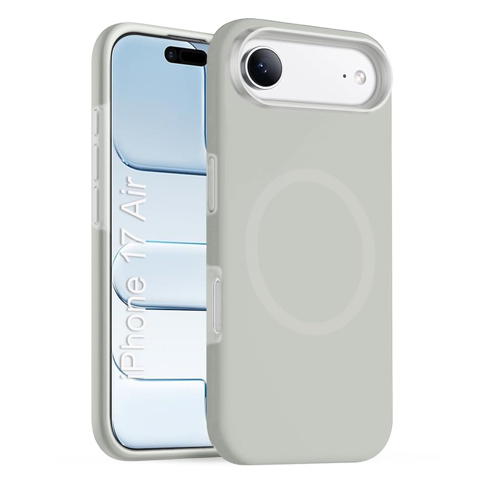 iPhone 17 Air Silicone Magsafe Case | Shock Proof Design & Camera Protection | Premium Rubberised Apple iPhone 17 Air Cover (Microfiber Lining) | Ultra Smooth Silicone – Gray