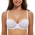 Deyllo Womens Balconette Bras Sheer Lace Non Padded Underwire Unlined Bra