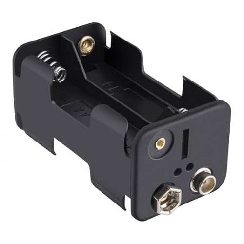 CABLEPELADO Porta batteria piatta | Supporto batteria AAA | Tensione totale: 6 V (1,5 V per batteria) | Adatto per 4 batterie LR3 AAA (FR3, HR3, LR3) Dimensioni 5x2.4x2.4cm