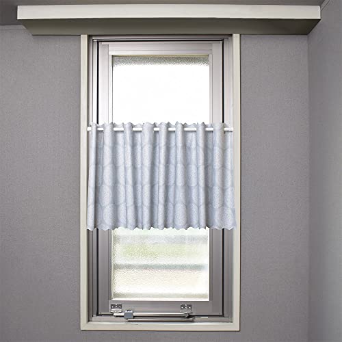 カフェカーテン ラミネート 小窓用 おしゃれ 目隠し 45cm丈 × 幅140cm お風呂 グレー 小花柄 スタイルデコール W4001620