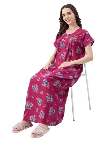 Image of AV2 Women Printed Alpine Nightwear Nighty Maxi - 7285