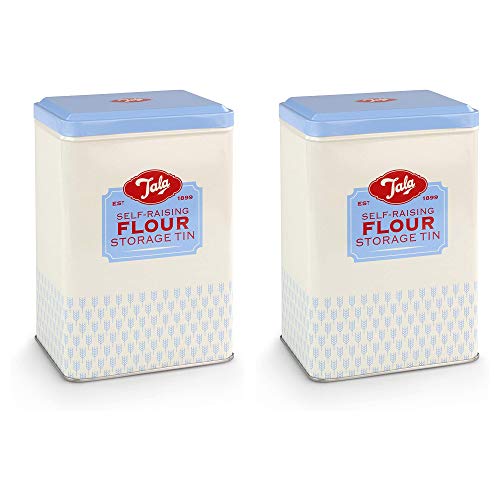 Tala High Quality Originals Self-Raising Flour Storage Tin Vintage Design (Pack of 2)