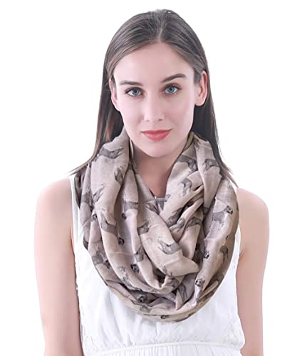 Ottimo regalo per le donne. Lina & Lily Sciarpa ad Anello con stampa Cani American Staffordshire Terrier (Beige)
