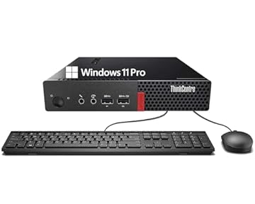 Lenovo ThinkCentre M710q Mini Desktop Computer PC, Intel Core i5-7500, 16 GB RAM, SSD da 512 GB, WiFi, Bluetooth, tastiera US, Windows 11 Pro (ricondizionato)