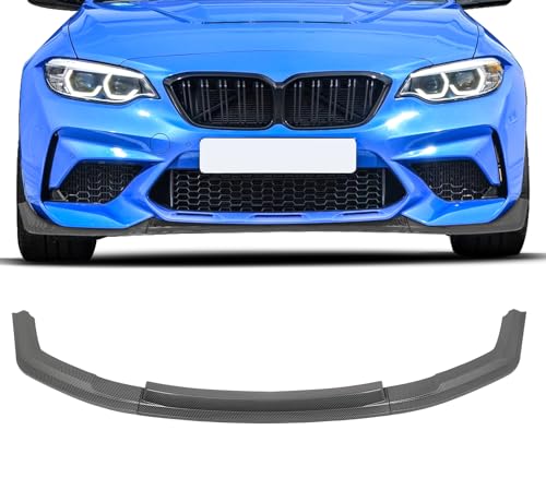 SCITOO Plastic Front Lip Spoiler fits for 2016-2020 for BMW for M2 F87 Glossy Carbon Look Front Bumper Lip