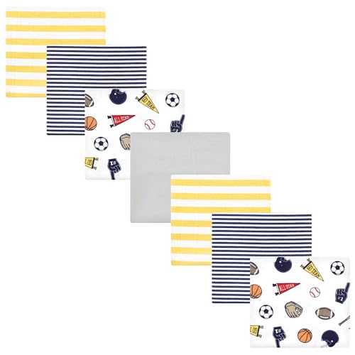 Image of Hudson Baby Unisex Baby Cotton Flannel Receiving Blankets Bundle, Sports Fan, One Size
